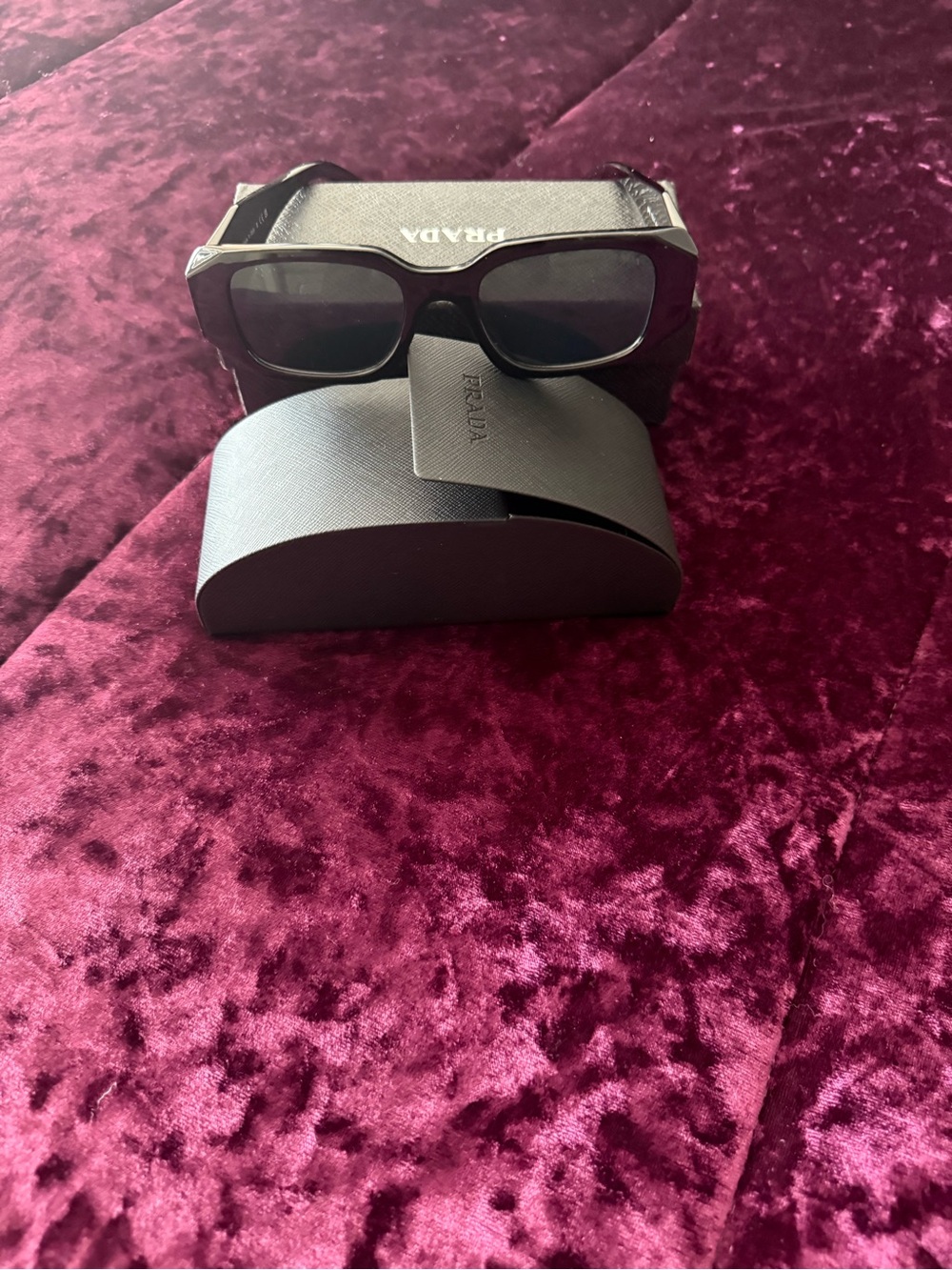 Prada Black Gloss Sunglasses Temple Arm